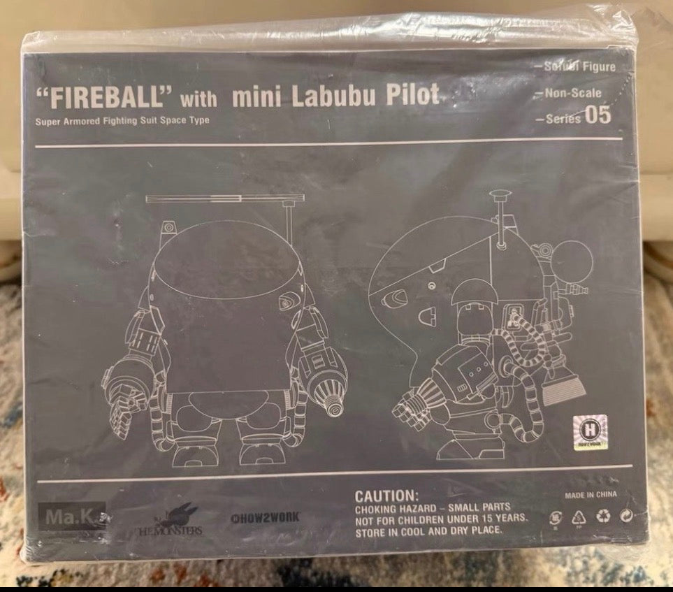 How2work Labubu Maschinen Krieger "Fireball" with S.A.F.S. Space Type Figure.